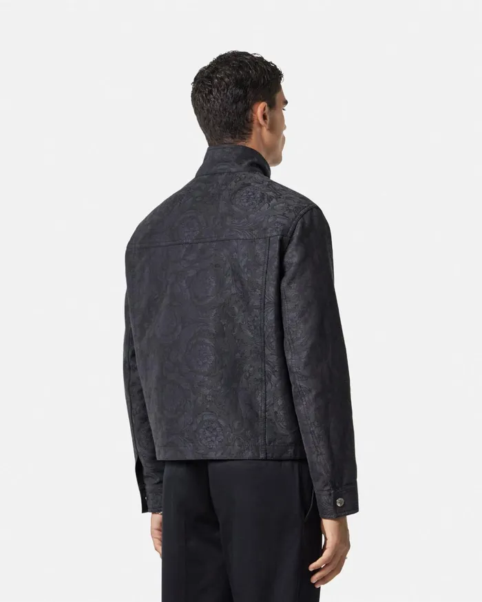 Versace Barocco Jacquard Blouson Jacket Gray Men Jackets and Coats