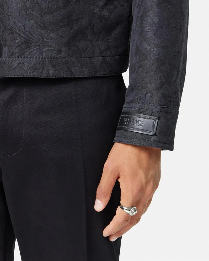 Versace Barocco Jacquard Blouson Jacket Gray Men Jackets and Coats