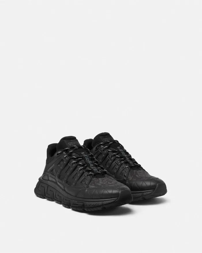 Versace Barocco Jacquard Trigreca Sneakers Black Men Trigreca