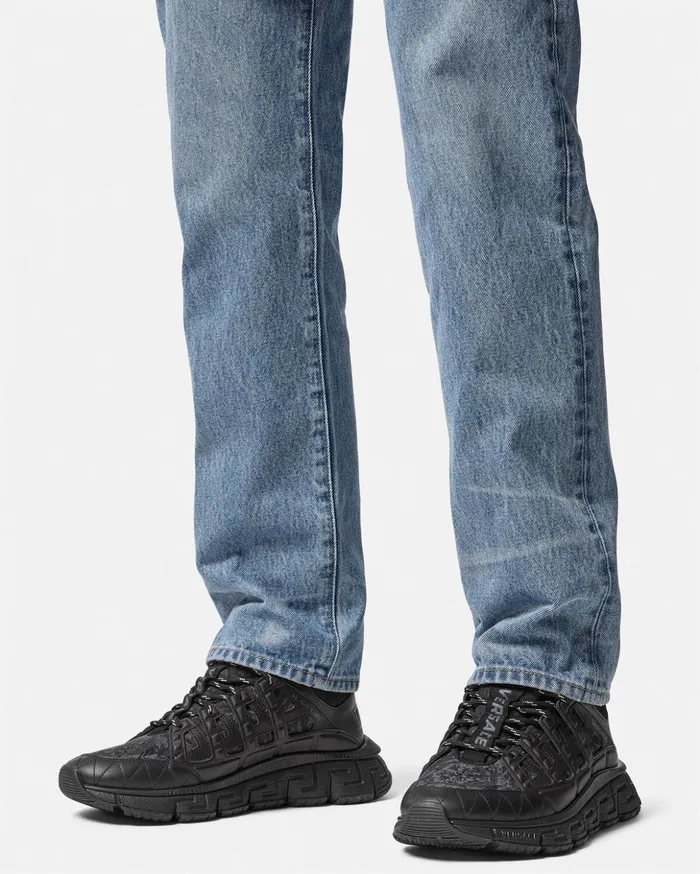 Versace Barocco Jacquard Trigreca Sneakers Black Men Trigreca