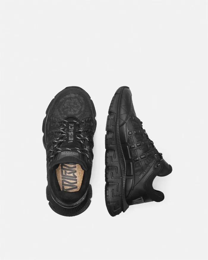 Versace Barocco Jacquard Trigreca Sneakers Black Men Trigreca