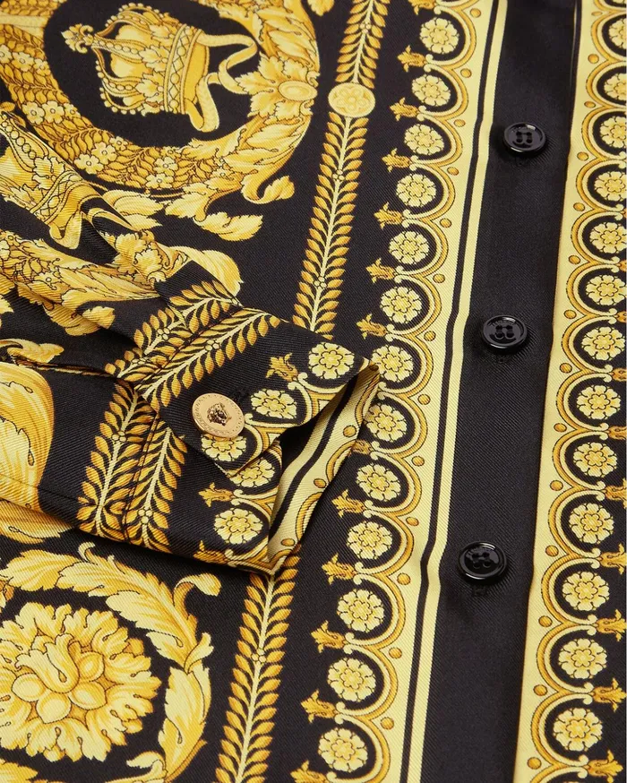 Versace Barocco Kids Silk Shirt Print Children Clothing