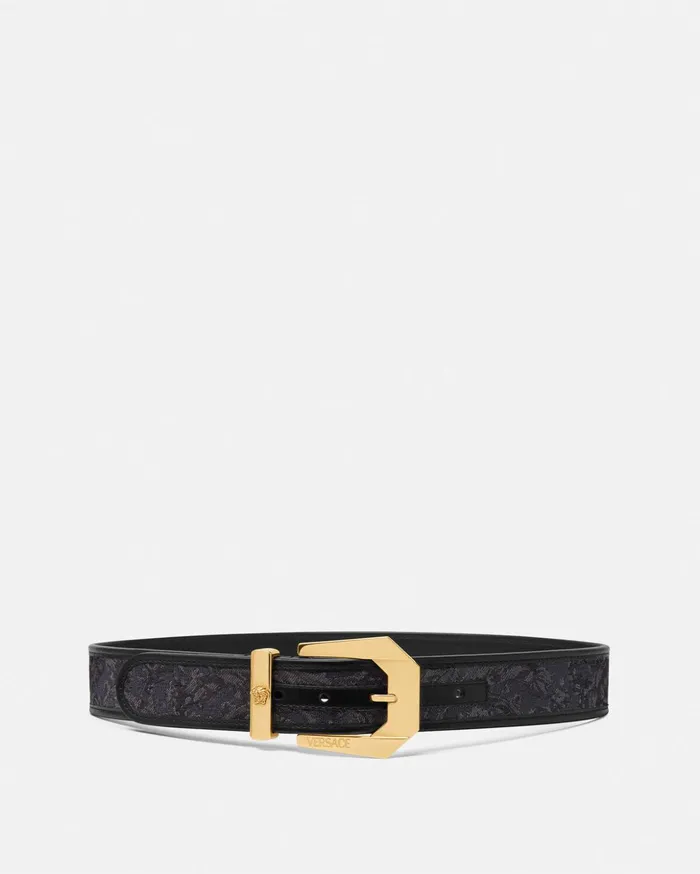 Versace Barocco Medusa Heritage Jacquard Belt Blackprint Women Belts