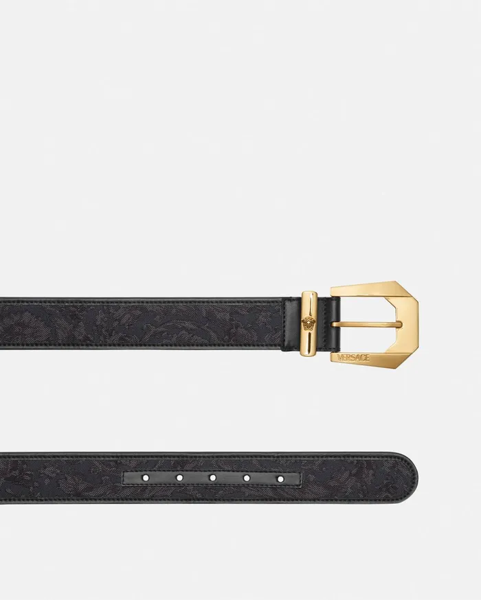 Versace Barocco Medusa Heritage Jacquard Belt Blackprint Women Belts