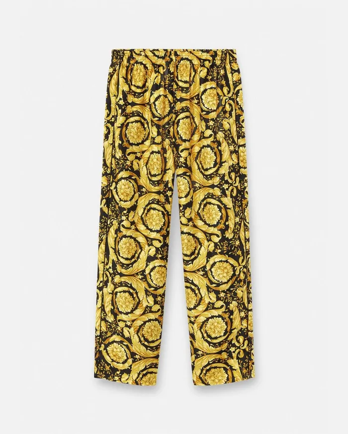 Versace Barocco Silk Pajama Bottoms Print Men Loungewear