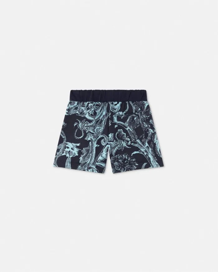 Versace Barocco Stencil Baby Sweat Shorts 5u970 Children Clothing