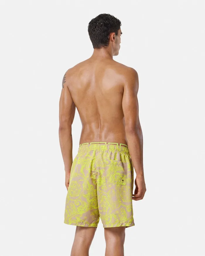 Versace Barocco Stencil Mid Boardshorts 5k390 Men Swimsuits