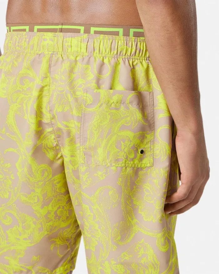 Versace Barocco Stencil Mid Boardshorts 5k390 Men Swimsuits
