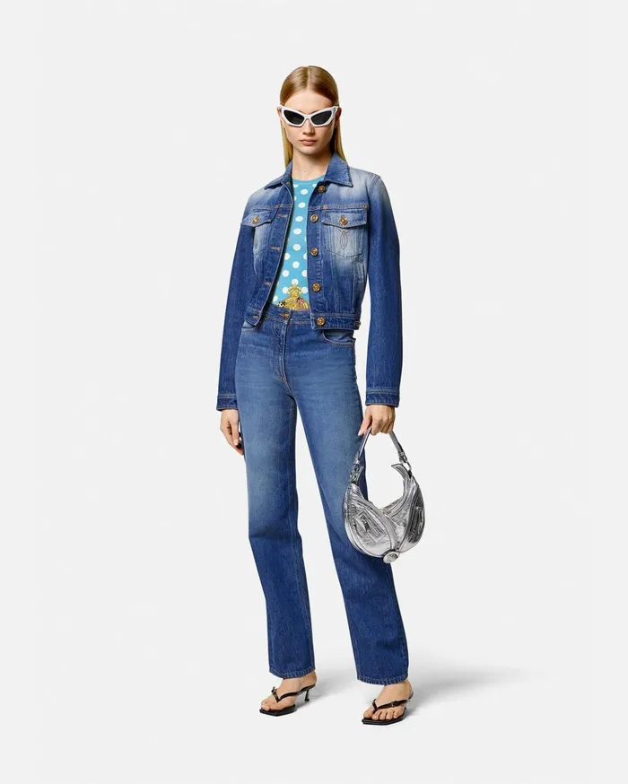 Versace Butterflies Knit TShirt Print Women Knitwear