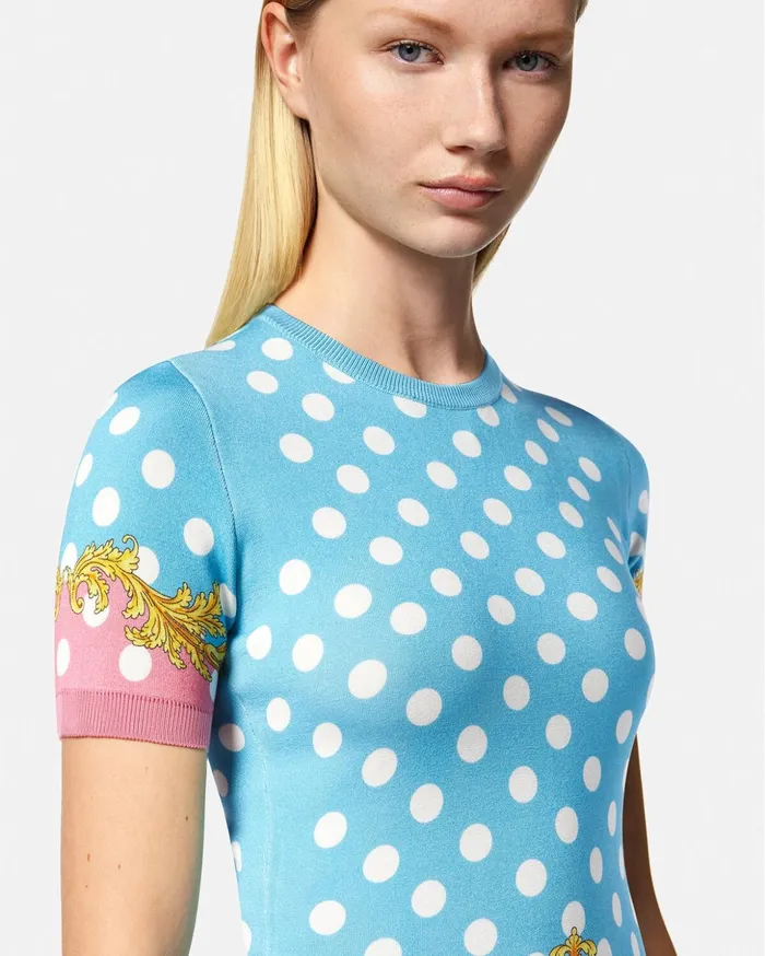 Versace Butterflies Knit TShirt Print Women Knitwear