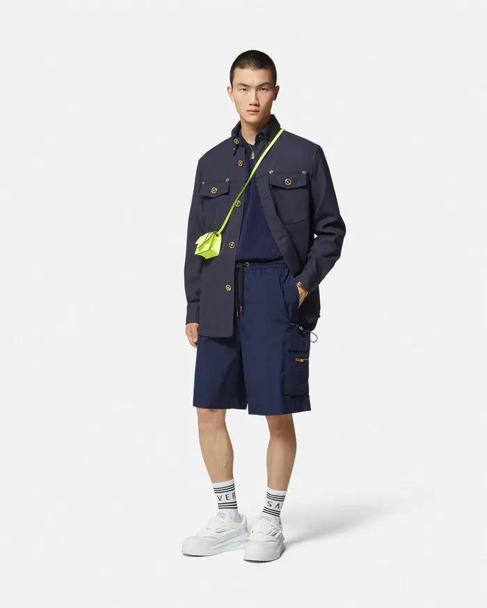 Versace Cargo Shorts Blue Men Pants and Shorts