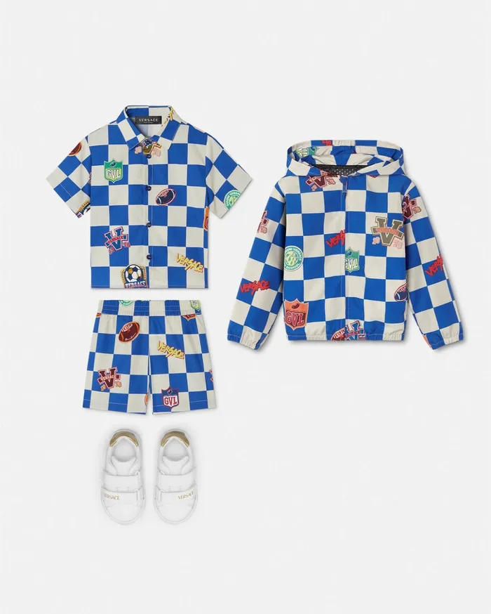 Versace Checked Varsity Baby Shirt 5k290 Children Clothing