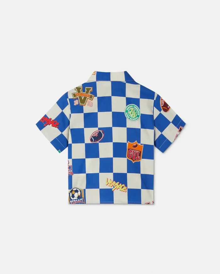 Versace Checked Varsity Baby Shirt 5k290 Children Clothing