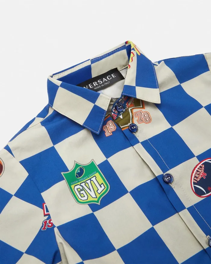 Versace Checked Varsity Baby Shirt 5k290 Children Clothing
