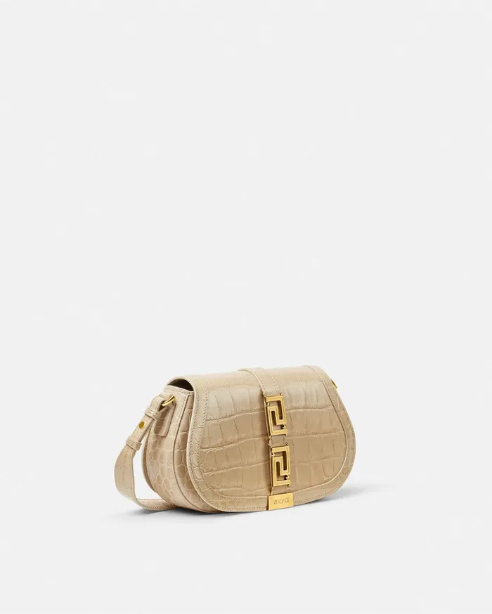 Versace CrocEffect Greca Goddess Shoulder Bag 1kd4v Women Greca Goddess