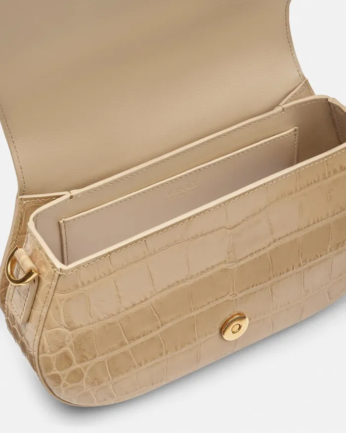 Versace CrocEffect Greca Goddess Shoulder Bag 1kd4v Women Greca Goddess