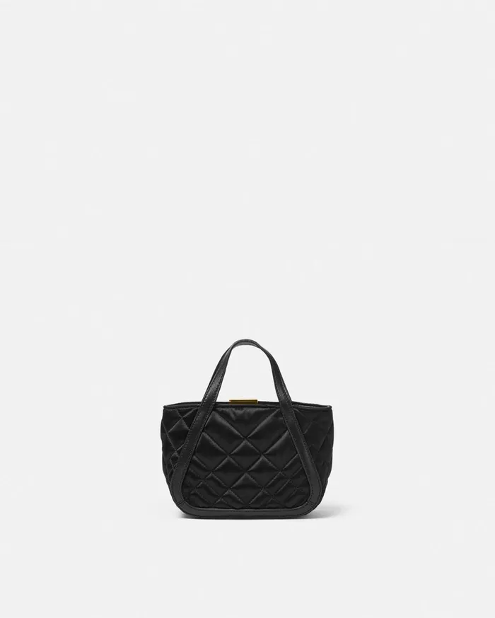 Versace Crystal Greca Goddess Satin Mini Bag Black Women Totes