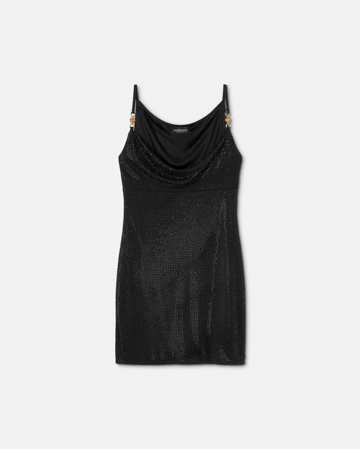 Versace Crystal Medusa 03995 Mini Dress Black Women Dresses