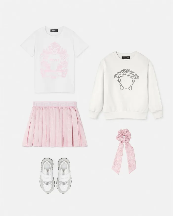 Versace Crystal Medusa Kids Sweatshirt White Children Clothing