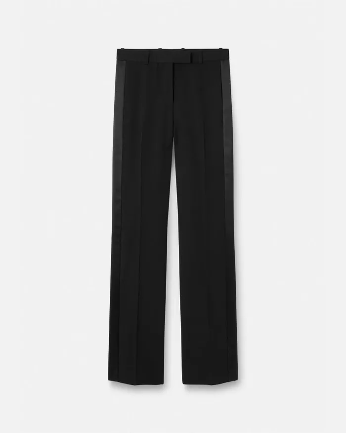 Versace Grain De Poudre Formal Pants Black Women Pants and Shorts