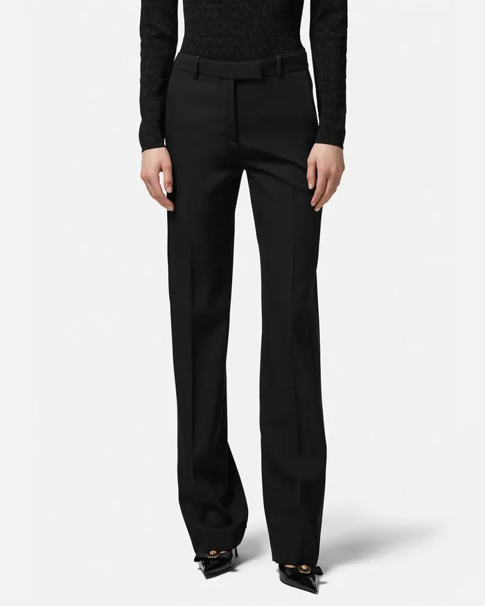 Versace Grain De Poudre Formal Pants Black Women Pants and Shorts