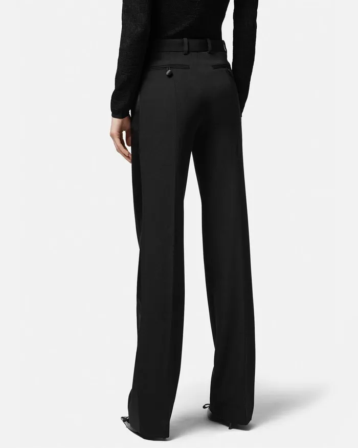 Versace Grain De Poudre Formal Pants Black Women Pants and Shorts
