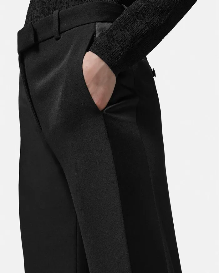 Versace Grain De Poudre Formal Pants Black Women Pants and Shorts