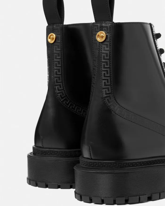 Versace Greca Ankle Boots Black Men Boots