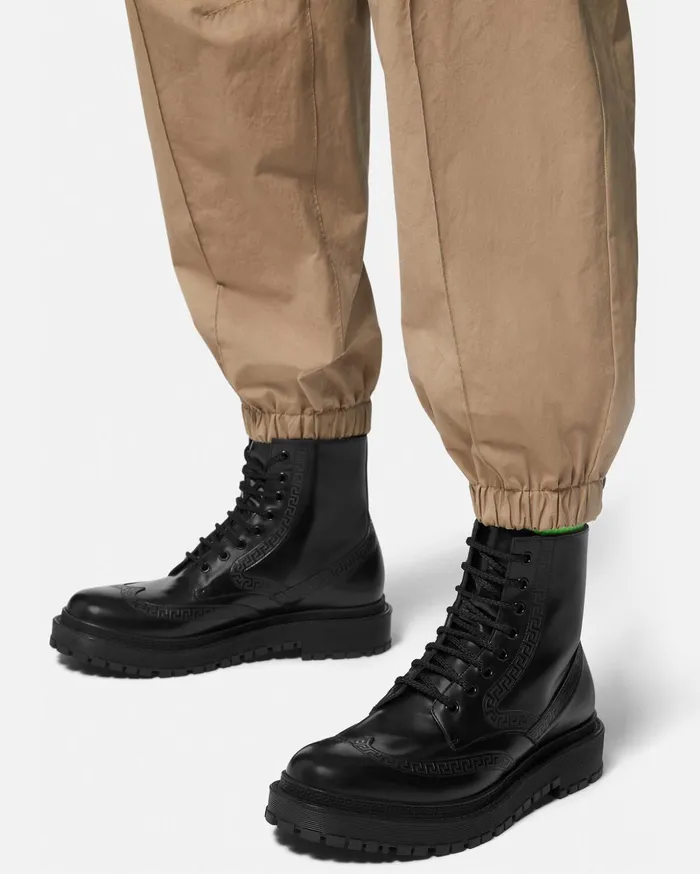 Versace Greca Ankle Boots Black Men Boots