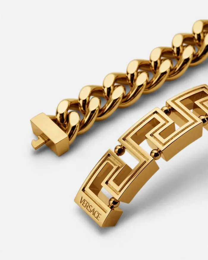 Versace Greca Chain Bracelet Gold Men Bracelets