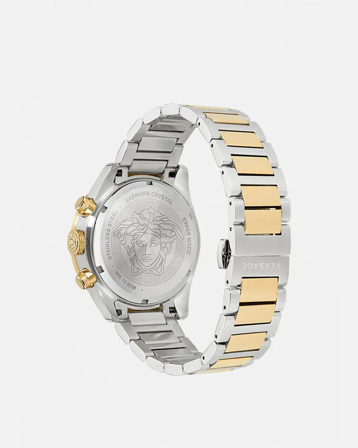 Versace Greca Dome Chrono Watch Green Men Watches