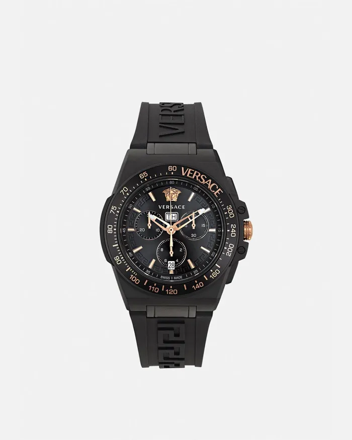 Versace Greca Extreme Chrono Watch Black Men Watches