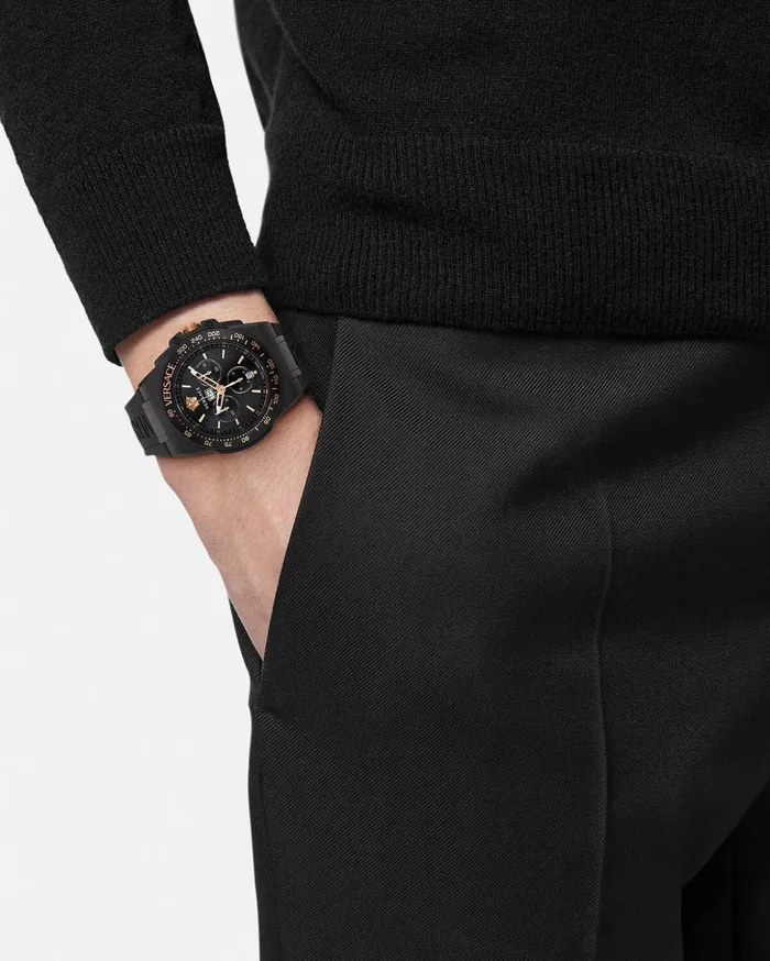 Versace Greca Extreme Chrono Watch Black Men Watches