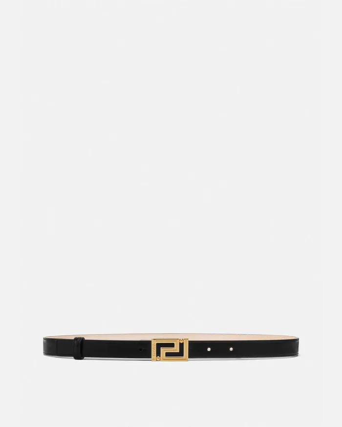 Versace Greca Goddess Leather Belt Black Women Belts