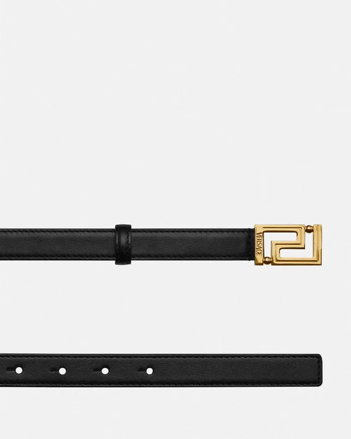 Versace Greca Goddess Leather Belt Black Women Belts