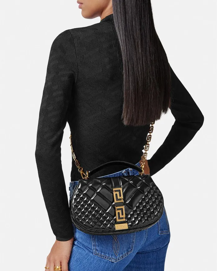 Versace Greca Goddess Shoulder Bag Black Women Greca Goddess