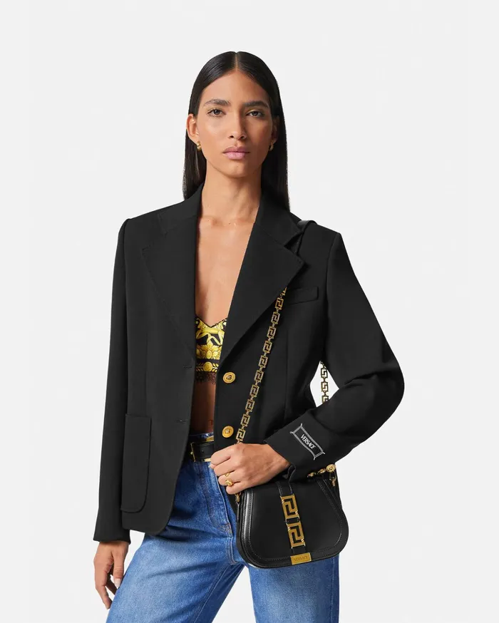 Versace Greca Goddess Small Shoulder Bag Black Women Greca Goddess