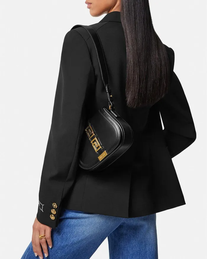 Versace Greca Goddess Small Shoulder Bag Black Women Greca Goddess