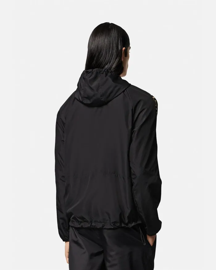 Versace Greca Nylon Gym Track Jacket Black Men Activewear
