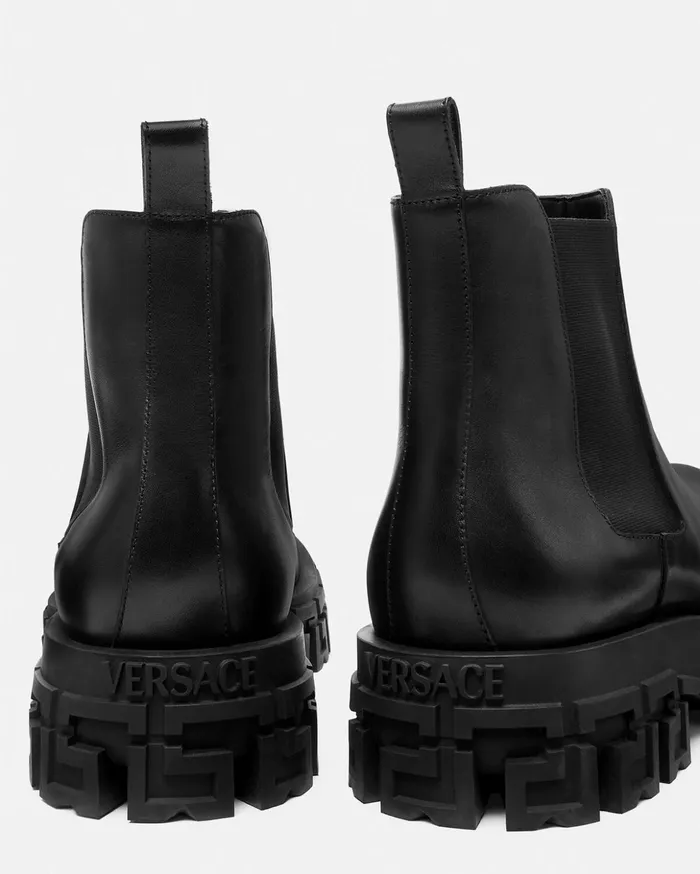 Versace Greca Portico Chelsea Boots Black Men Boots