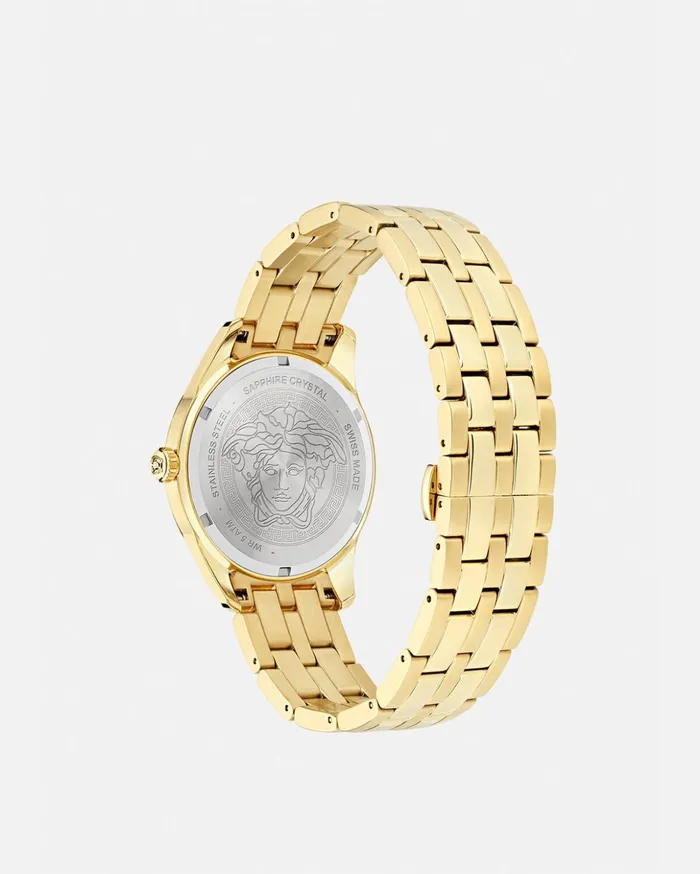 Versace Greca Time Gmt Watch Gold Men Watches