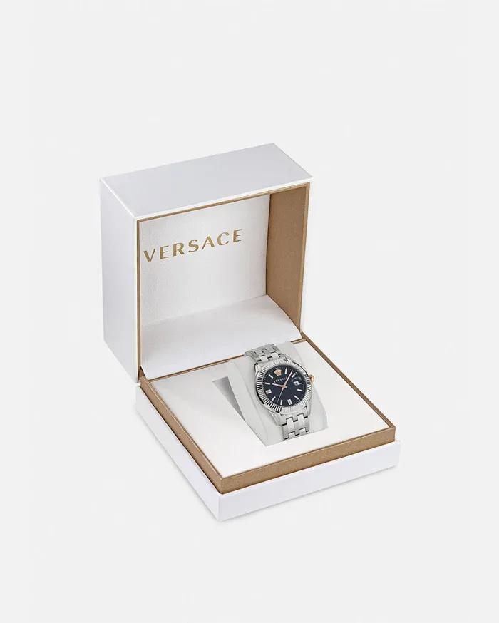 Versace Greca Time Watch Silver Men Watches