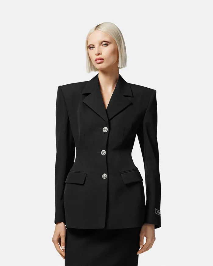 Versace Hourglass SingleBreasted Blazer Black Women Blazers