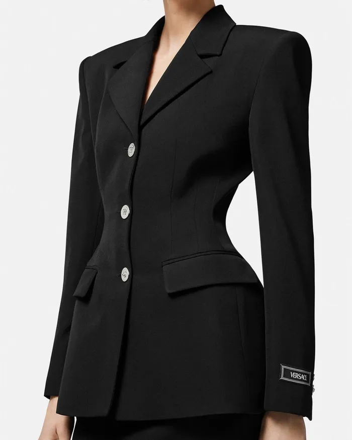 Versace Hourglass SingleBreasted Blazer Black Women Blazers