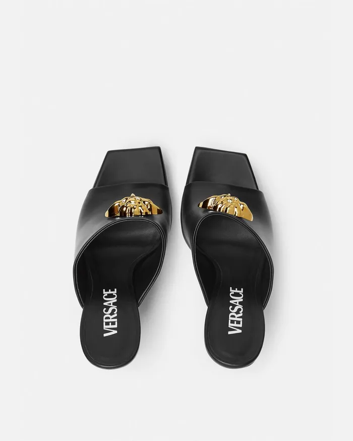 Versace La Medusa Platform Mules Black Women Sandals