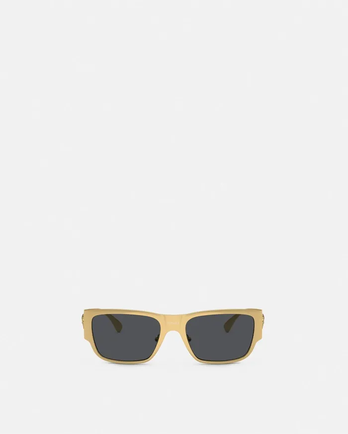 Versace La Medusa Squared Sunglasses Blackgold Men Sunglasses