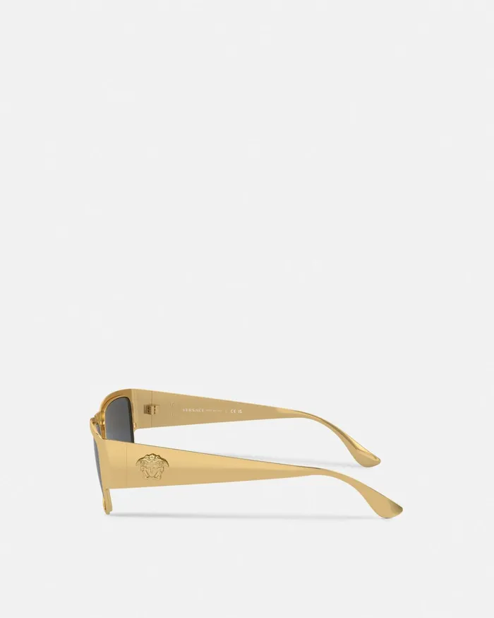 Versace La Medusa Squared Sunglasses Blackgold Men Sunglasses