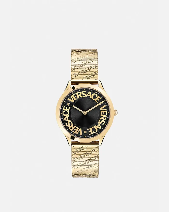 Versace Logo Halo Watch Gold Women Watches