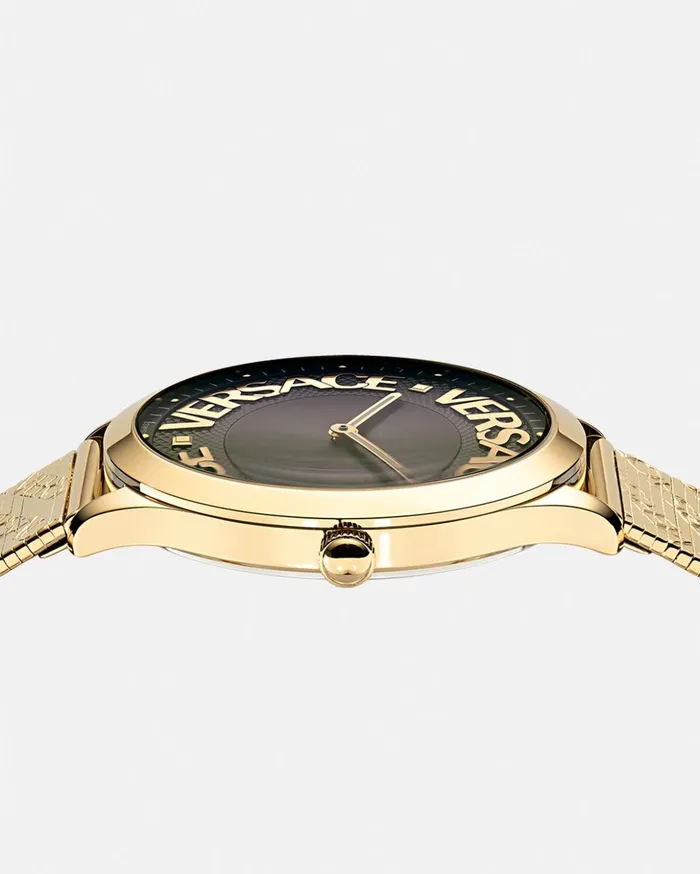 Versace Logo Halo Watch Gold Women Watches