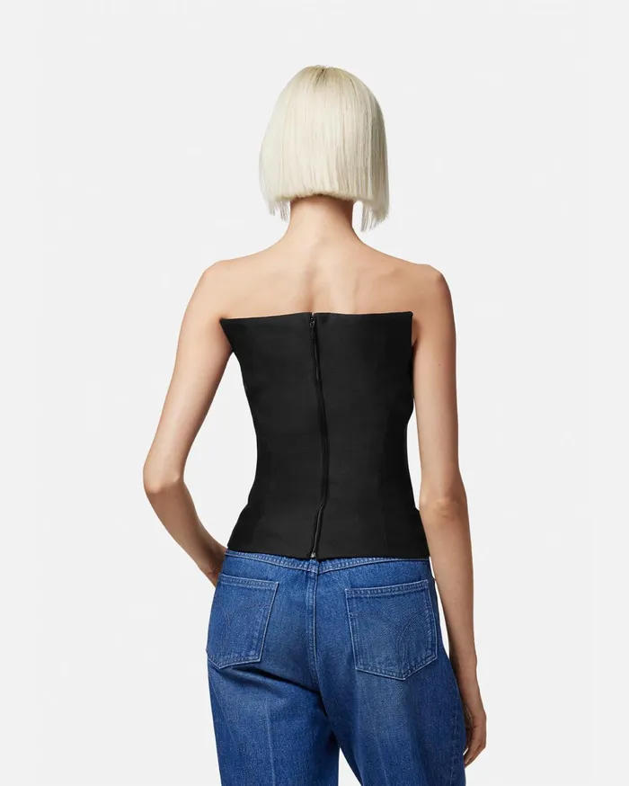 Versace Medusa 03995 Bustier Top Black Women Blouses and Tops